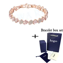 SWA Европейский стиль браслет микс, розовый, розово-Золотой винтажный очаровательный розовый женский свадебный ювелирный Романтический Дикий подарок