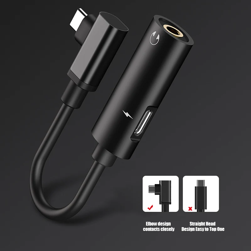 

Type-c Headphone Jack Adapter 2 in 1 Audio Charging Cable Connector Splitter for iPhone Android SP99