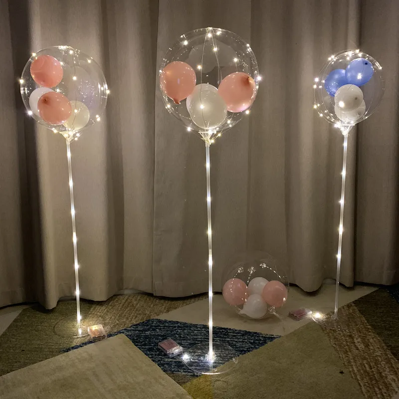 

1set Balloons Column Stand Home Party LED with Confetti Balloons Wedding Birthday Party Decor Balloon Accessories Supplies