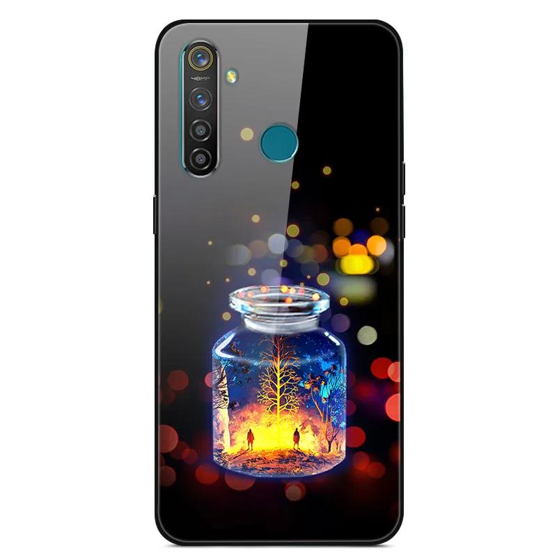 Для Coque OPPO Realme 5 Pro Чехол из закаленного стекла мягкий чехол-бампер с принтом для OPPO Realme 5 Pro Realme Q чехол для телефона Realmeq - Цвет: 17