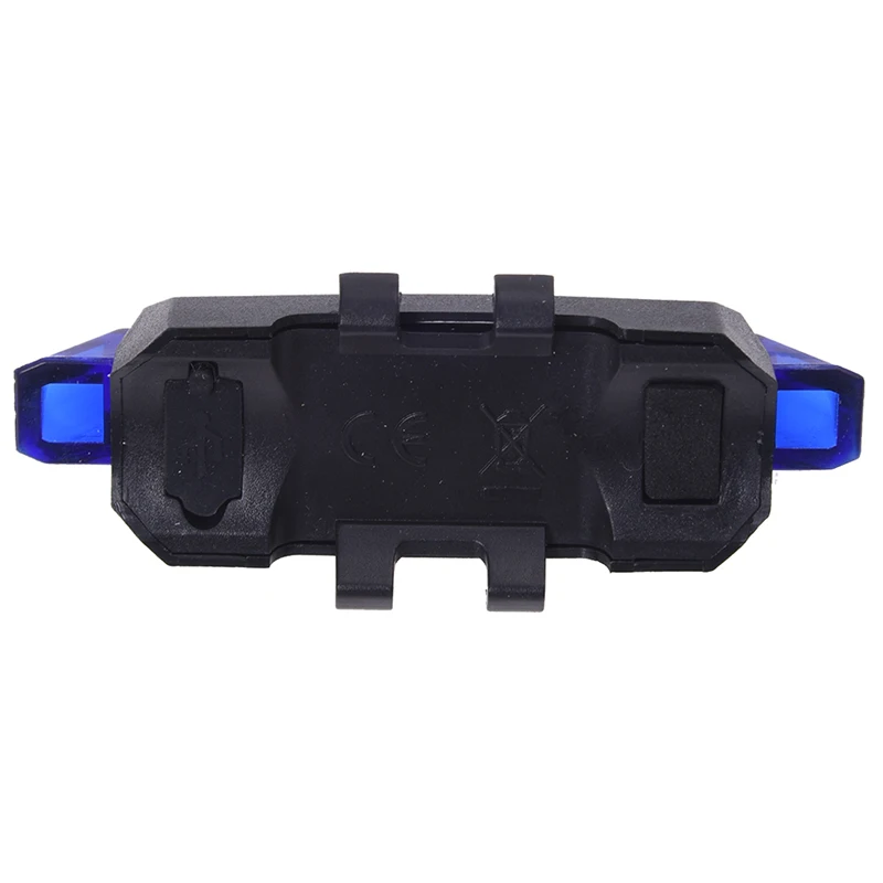 5LED велосипедный задний фонарь вспышка USB Перезаряжаемый велосипедный фонарь безопасности водонепроницаемый, черный+ синий