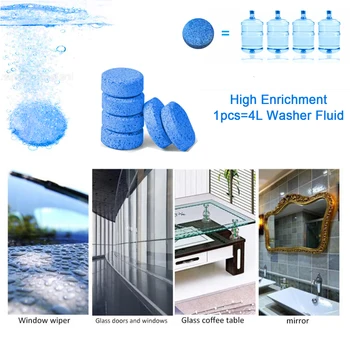 

50 Pcs Car Solid Wiper Fine Clean Auto Glass Blue Effervescent Tablet Strong Car Windshield Glass Cleaner Car Accessories