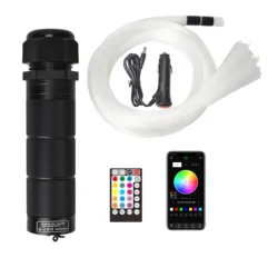 Plafonnier LED en forme d'étoile pour toit de voiture, 0.75 pièces, Fiber optique avec contrôle RF, dc 12v 6W RGBW, 2m, 250mm 