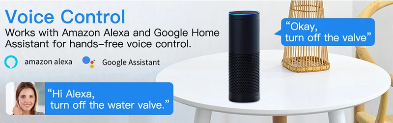 Туя Amazon Alexa Google Assistant IFTTT Smart беспроводной управление клапан для газа, воды Smart Life Wi Fi отключение Лер