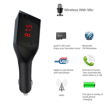 

Omeshin X5 Wireless Bluetooth LCD MP3 Player Car Kit SD MMC USB FM Transmitter Modulator 12-26V car mp3 player Car-Styling