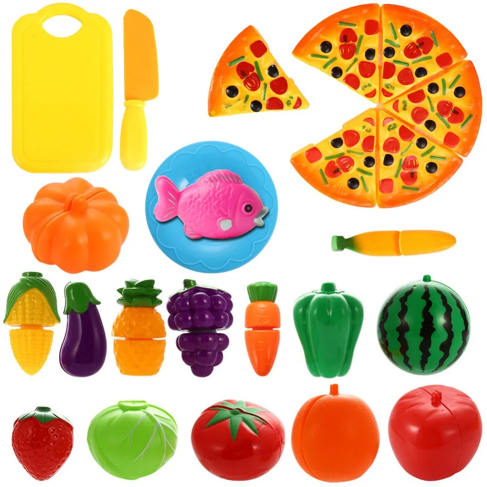 Children Pretend Role Play House Toy Cutting Fruit Plastic Vegetables Food Kitchen Baby Classic Kids Educational Toys 10pcs/lot