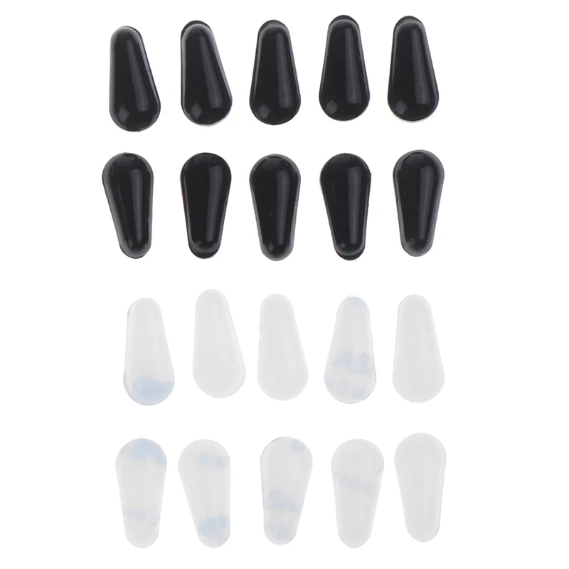 HOT 5Pairs Water Drop Silicone Non-Slip Nose Pads Clear/Black For Glasses-Reading/Myopia/ Presbyopia Glass/Plate Anti-Skid Pad