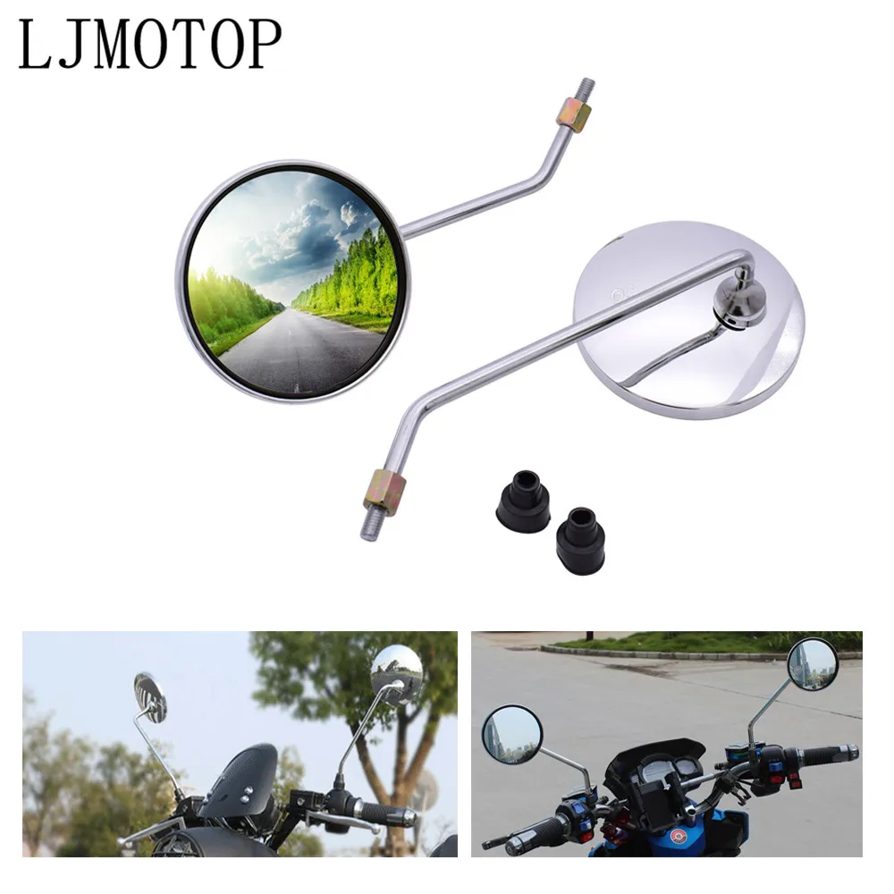 Для Yamaha FZ6 FAZER FZ8 XJ6 DIVERSION XSR 700 900 TDM 900 универсальные мотоциклетные зеркала алюминиевые хромированные круглые зеркальные длинные стволовые