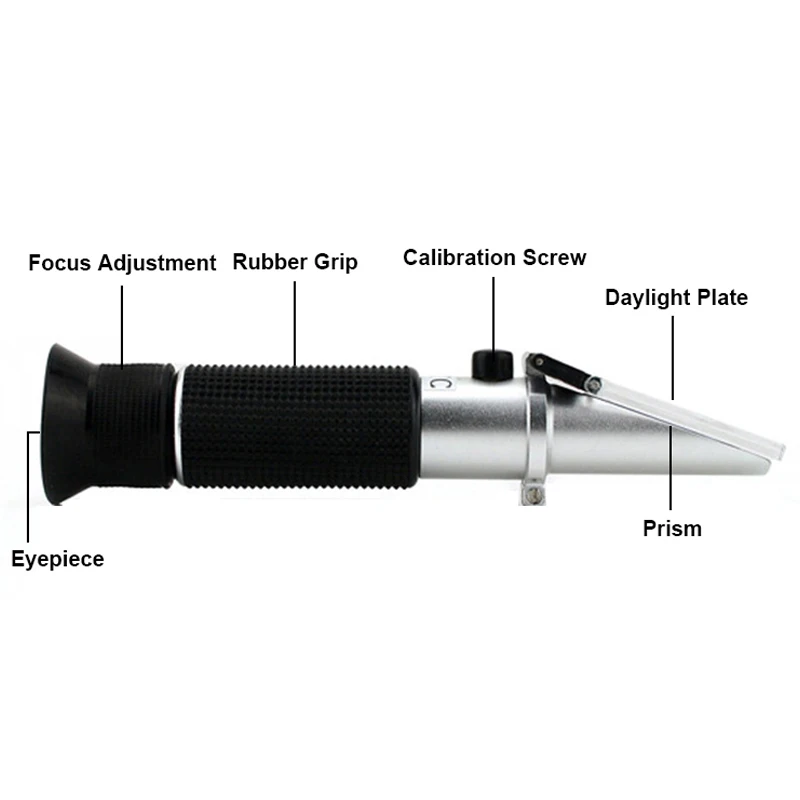 Portable Brix Refractometer Fruit Sugar Tester 0-32% ATC Refractometer Sugar Meter Fruit Juice Sugar Content Measurement Tool