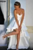 Boho Wedding Dresses 2022 Robe De Mariée Bride Satin Sleeveless Ruffles High Low Sweetheart Beach Gowns Boho Vestido De Novia ► Photo 3/6