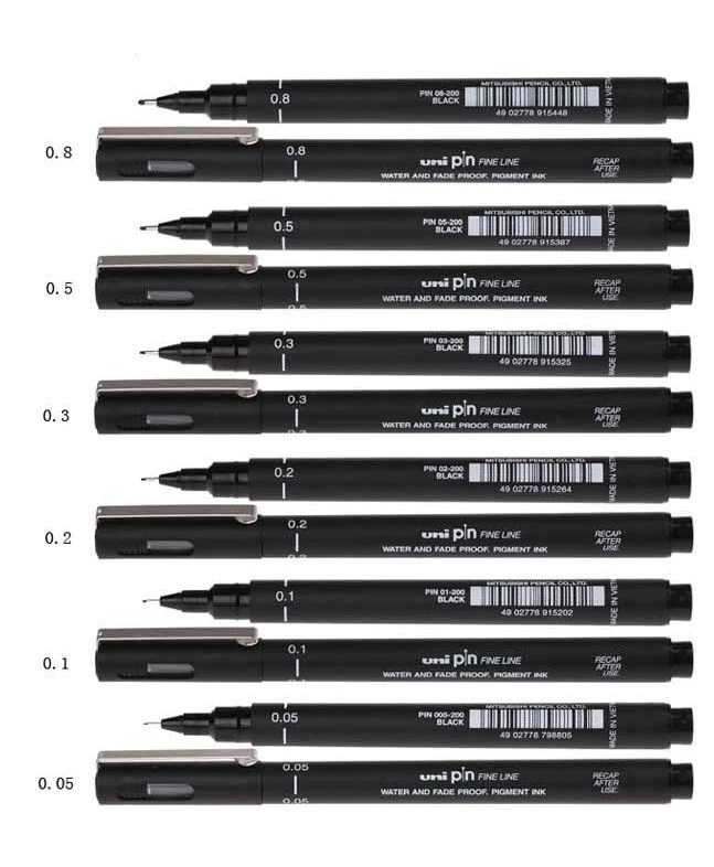 steak levenslang Immigratie 1Pc UNI PIN 200 Pigma Micron PIN Drawing Pen BLACK FINE LINE Needle Point  Tubular Drawing Pen set of 6 0.05/0.1/0.2/0.3/0.5/0.8| | - AliExpress