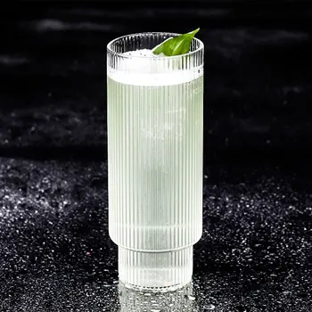 

Simplicity Striped Glass Creative Cocktail Glass Japanese Style Beer Cups Mojito Whisky Wine Set Household Restaurant Drinkware