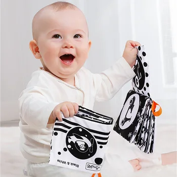 

Cloth Books Baby Cloth Books Early Learning Educational Toys Black White Soft Cloth Development Books Cartoon Animal Infant Toys