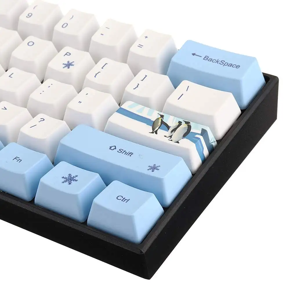 Клавиатура с пингвином PBT сублимация OEM профиль клавиатура для GK61 GK64 Механическая