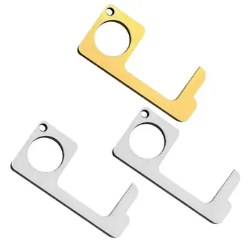

3PC Elevator Button Contactless Tool Anti-Bacteria Safety Door Handle Key Grip Isolation Opener(1 Yellow+2 Silver)