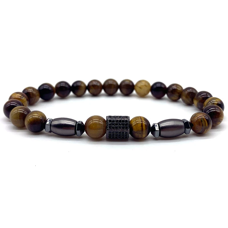 

2019 Fashion New Men Bracelet Trendy Geometric Handmade Stone Beads Charm Bracelet For Men Jewelry Gift