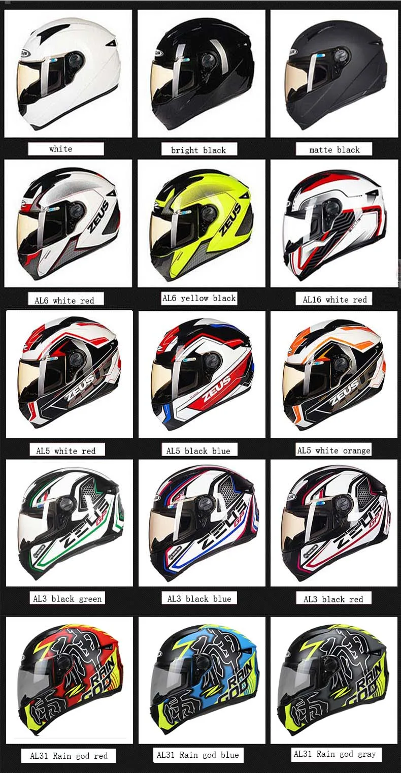 Популярный Полнолицевой шлем ZEUS 811 moto rcycle moto cross moto rbike moto с сертификацией в горошек шлем Размер M L XL XXL XXXL