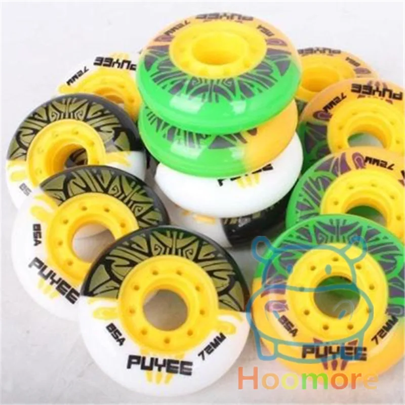 2 colors mixed skating wheel for slalom FSK skates patins 85A skates wheels 80mm 76mm 72mm