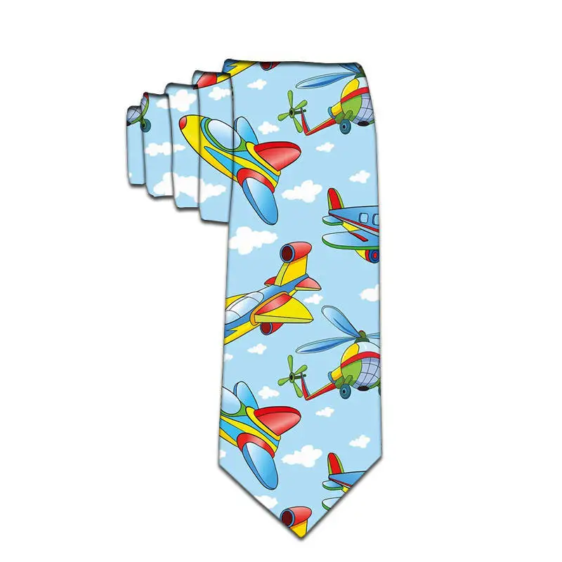 3D Printed Men's Polyester Slim Tie Funny Pattern Wedding Party Casual Happy 8cm Wide Tie Jacquard Weave Man Shirt Accessories