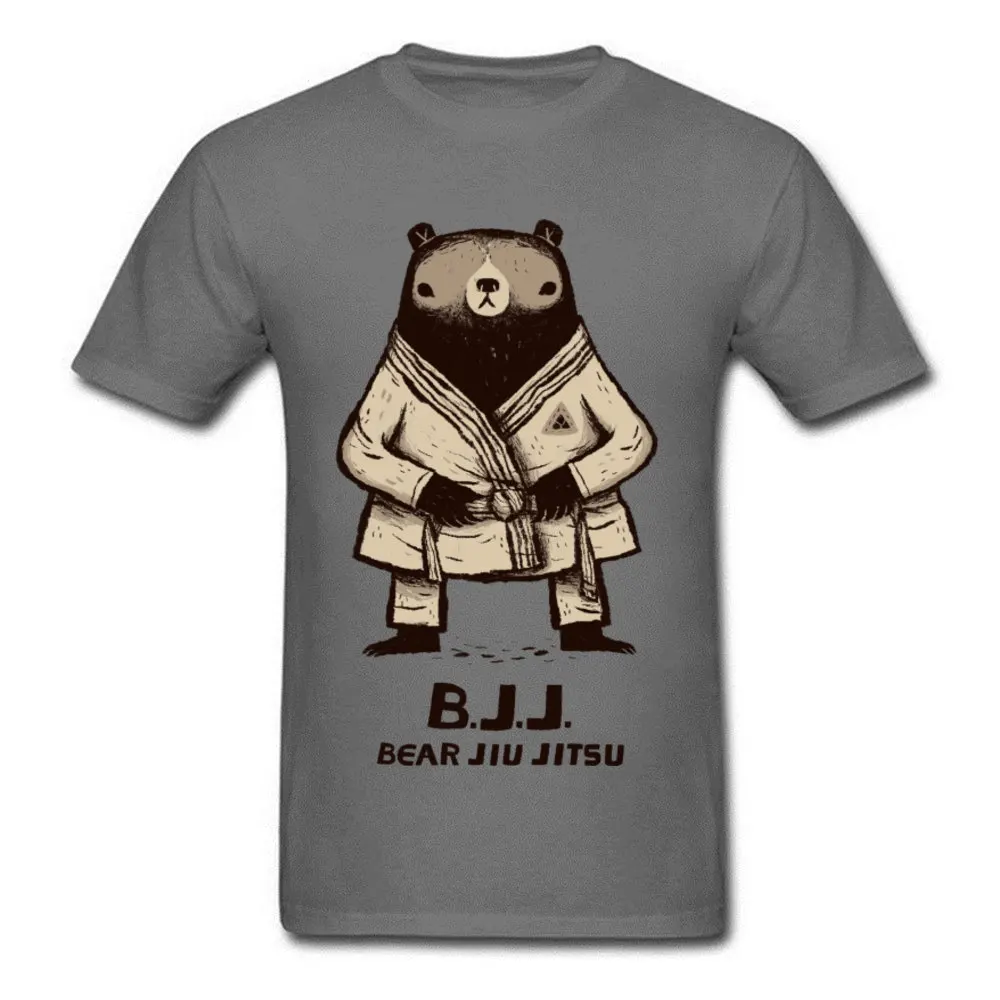 Футболка с 3D принтом BJJ Bear Jiu футболка с надписью jitsu для мужчин специальное лето/осень круглый воротник хлопок короткий рукав Футболка каратэ - Цвет: Dark Gray