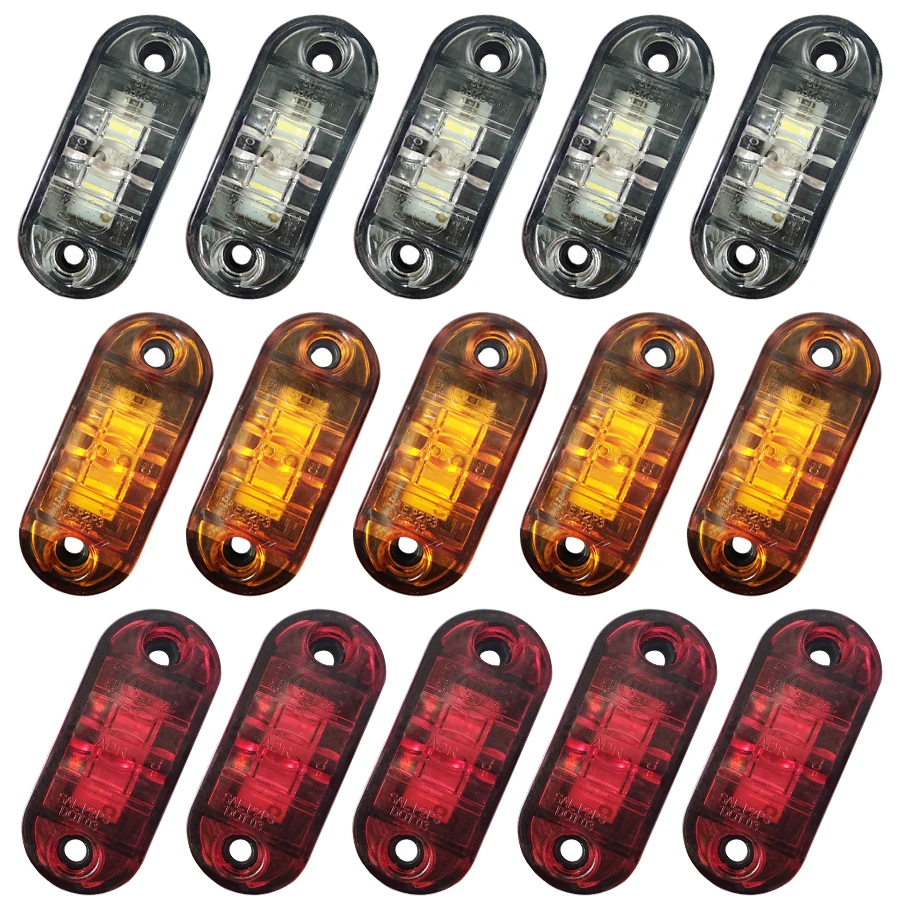 10Pcs Luci Di Avvertimento Led Diodo Luce Rimorchio Camion Giallo Arancione Bianco Rosso Led Indicatore Laterale Lampada 12V 24V