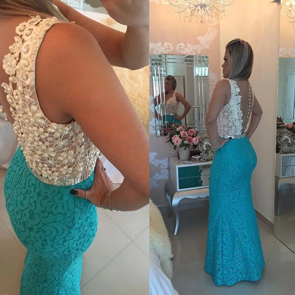Robe De Soiree, кружевное длинное платье для выпускного вечера, с v-образным вырезом, с жемчугом, вечерние, элегантные, сексуальные, с открытой спиной, vestido de festa,, Платья для подружек невесты