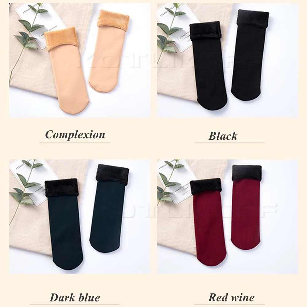 Wamer/зимние женские теплые носки из толстой шерсти и кашемира; бесшовное бархатное нижнее белье; носки для сна