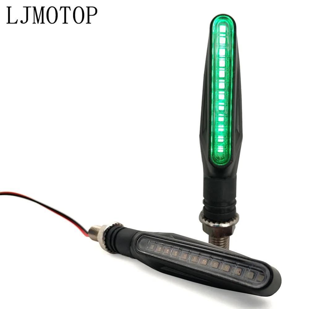 Светодиодный указатель поворота для мотоцикла, мигающая сигнальная лампа, аксессуары для TRIUMRH TIGER 800/XC TRophy/SE TT 600 - Цвет: green a pair