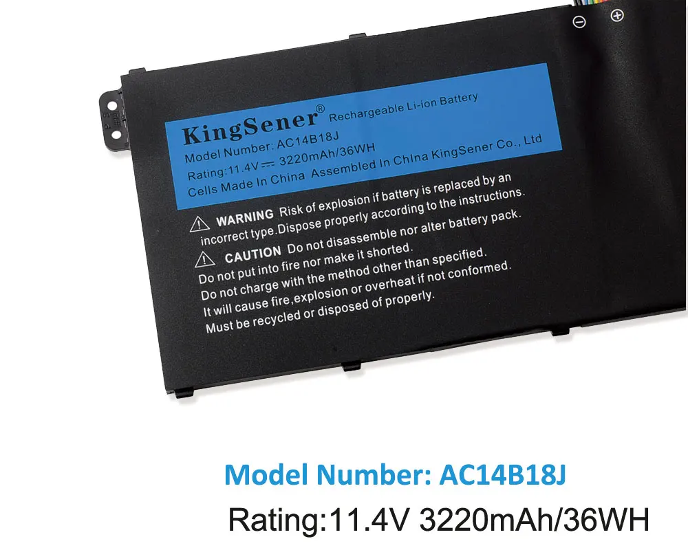 Kingsener Ac14b18j Ac14b13j Bateria do Portátil para Acer Aspire E3111 E3-112 E3-112m Es1531 Ms2394 B115-mp Ex2519 N15q3 N15w4 11.4v Baterias p/ laptop - Imagem 6