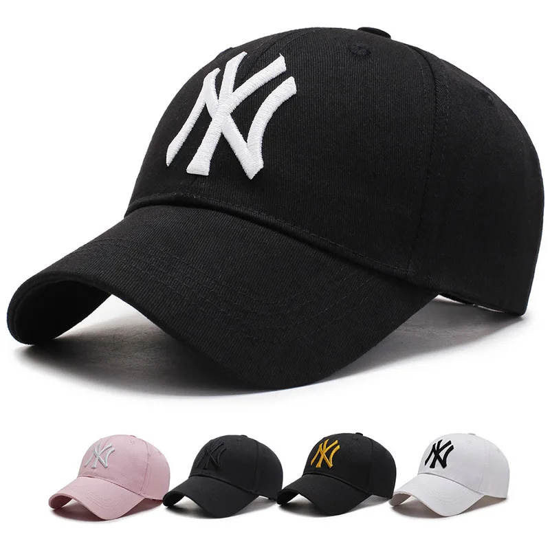 

Korean-style Men And Women Baseball Cap Simple Lettered NY Couples Brim Hat College Style Hip Hop Baseball Cap Customizable Whol