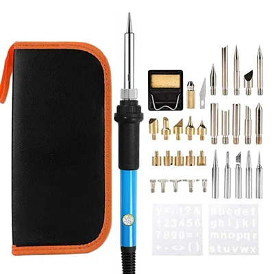 Wood burning DIY tool thermostat soldering iron 200-450 degrees DIY wood carving pumpkin leather embossing hot gourd tool hot stapler plastic Welding Equipment