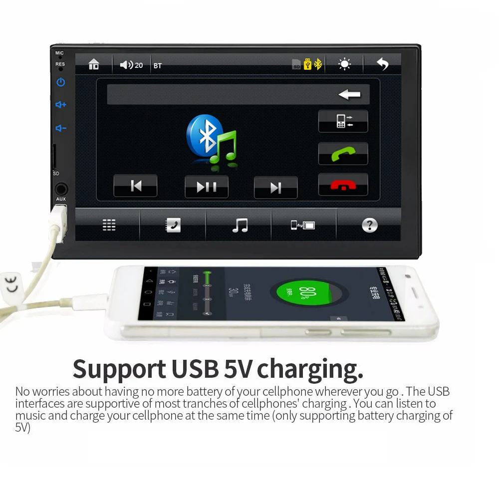 Автомагнитола 2DIN с сенсорным экраном bluetooth FM|MP4 и MP5 плееры для авто| |