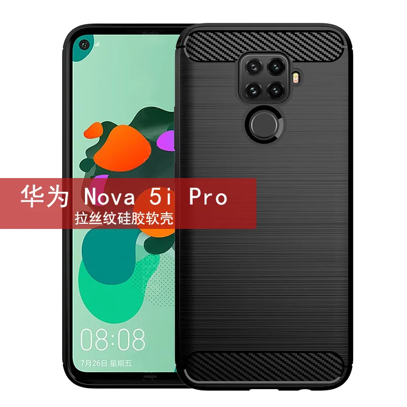 Для huawei Nova 5i Pro Чехол из мягкого углеродного волокна чехол для телефона для huawei Nova 5i Ударопрочный силиконовый бампер с полной защитой