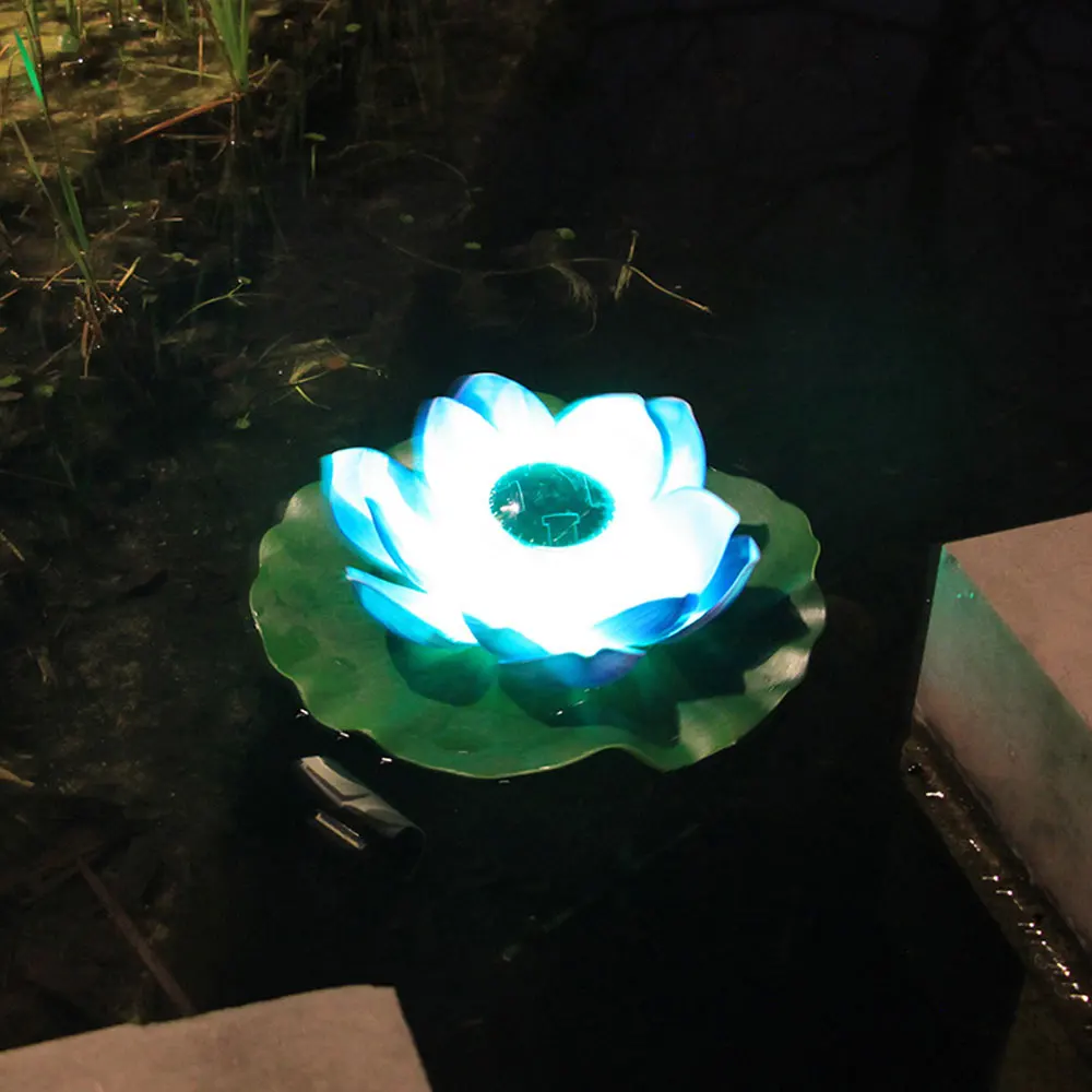 Flutuador de Água Pátio ao ar Livre à Prova Decoração do Jardim Lótus Luzes Solares Paisagem Desejando Lagoa Dwaterproof Água 15 flutuador de água lótus luzes pátio ao