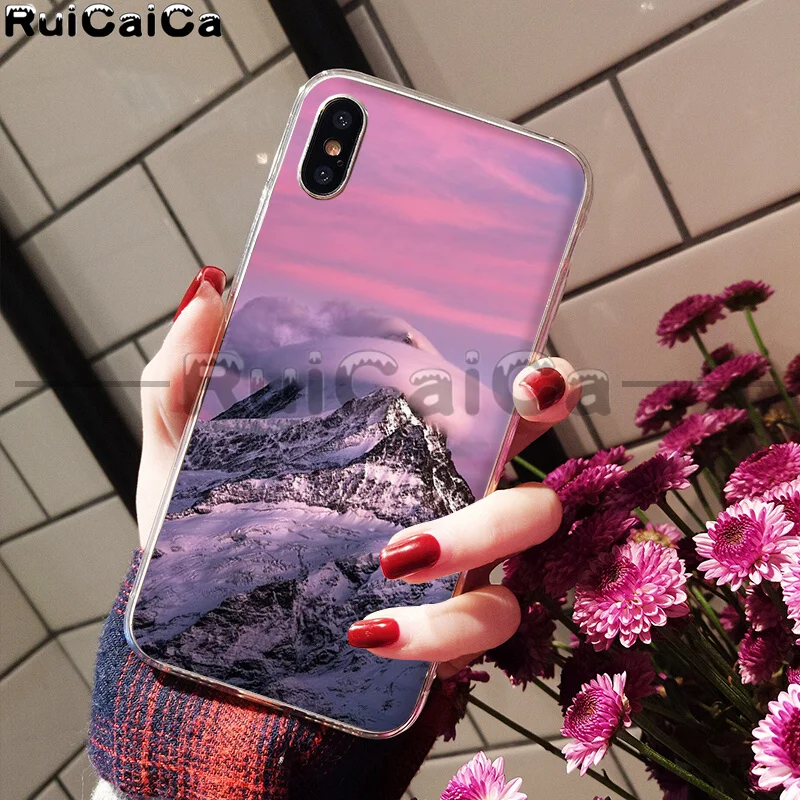 A16 RuiCaiCa зимний Снежный горный Sceneary Мягкий ТПУ чехол для телефона Apple iPhone 8 7 6 6S Plus X XS MAX 5 5S SE XR сотовые телефоны - Цвет: A16