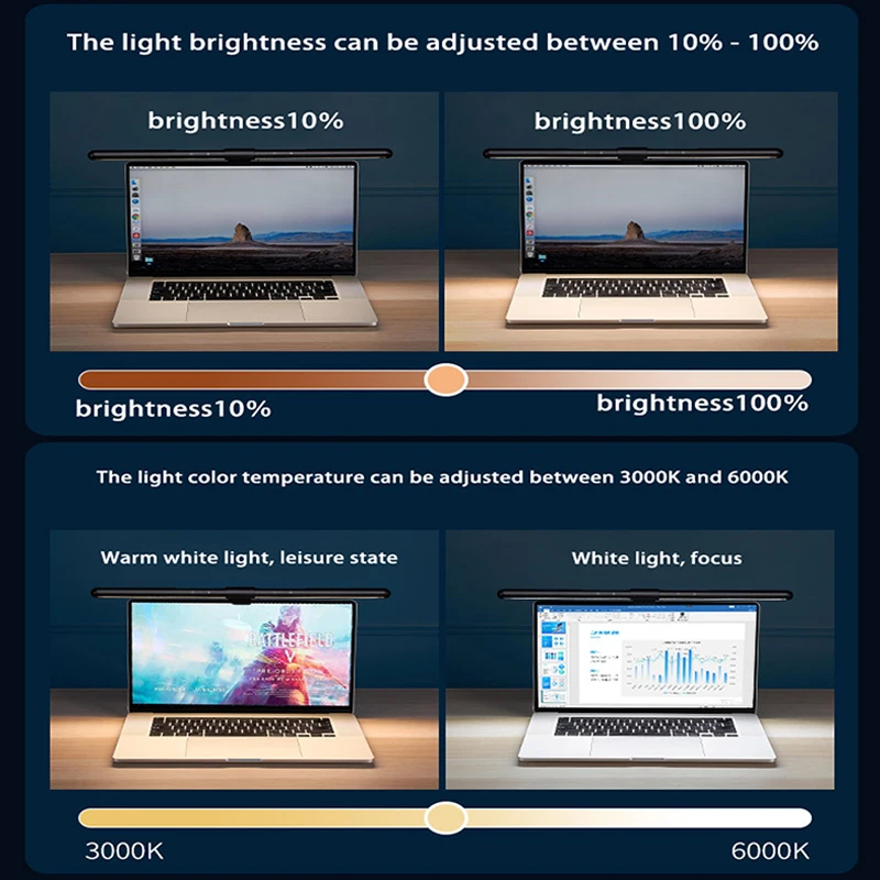 Reading Lamp LED Light USB Display USB Notebook Computer LED Lamp Computer Hanging Dimmable Table