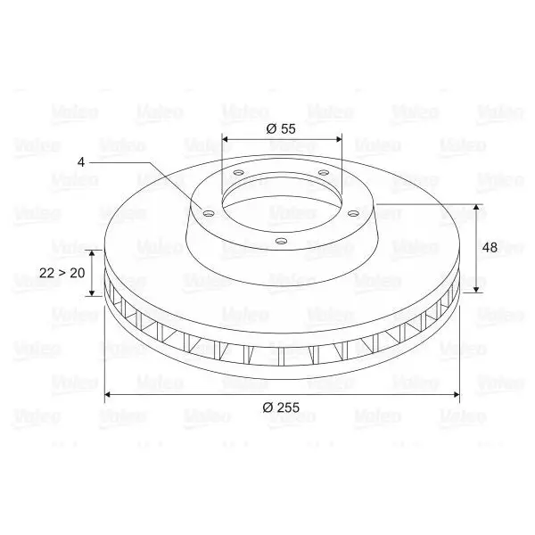 Диск тормозной передний Toyota Corolla all 92-02 VALEO 297701