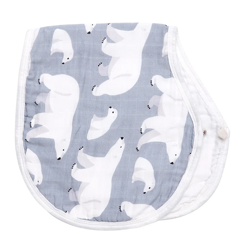 White bear Муслин 6 слоев детское Burpy Bib Детский принт с животными Детские нагрудники банданы Bebe свободное Слюнявчики аксессуар для младенцев Детские вещи - Цвет: White bear