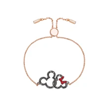 SWA кристалл два цвета Микки Браслет Minnie высокое качество браслет Swa кристалл ювелирные изделия женский серебряный браслет подарок на праздник