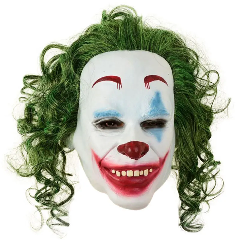 

Arthur Fleck T Full Face Non-toxic Latex Mask Horror Joker Clown Mask Halloween Party Cosplay Costume Drama Performance Props