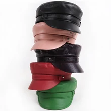 Женская кожаная шляпа из натуральной кожи, женская шляпа из натуральной кожи