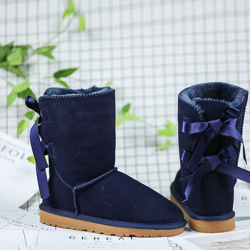 Г., австралийские модные женские сапоги зимние сапоги из натуральной кожи женская обувь модная обувь, zapatos, 2-Bow