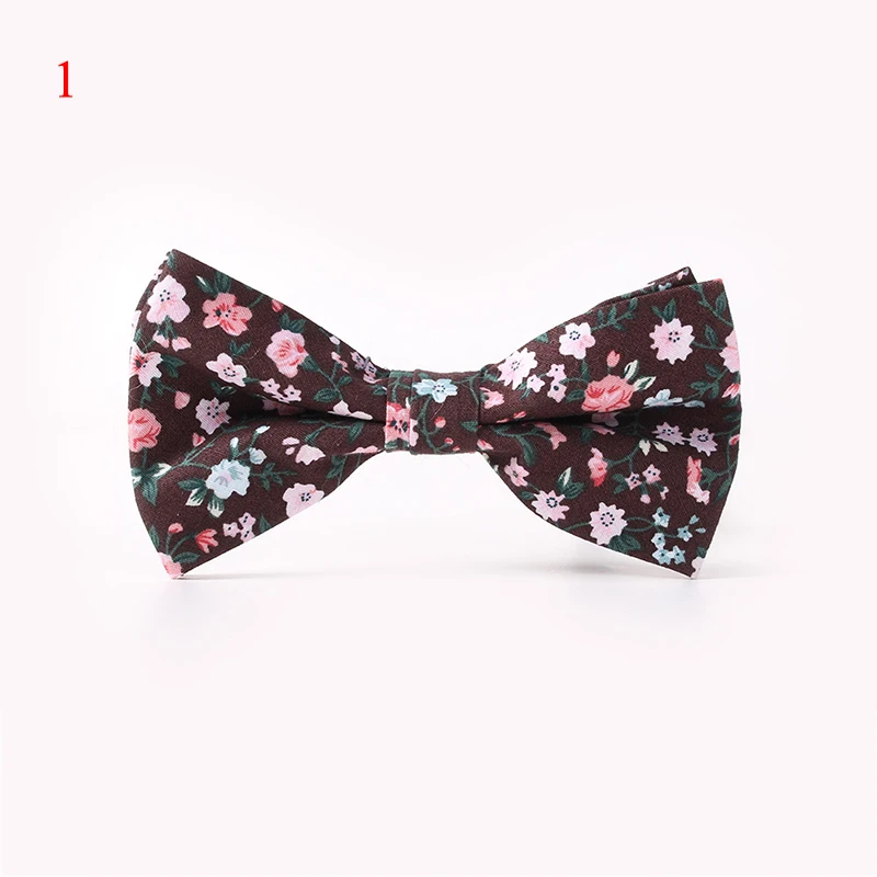 Винтажный галстук бабочка с цветочным принтом в британском стиле для жениха