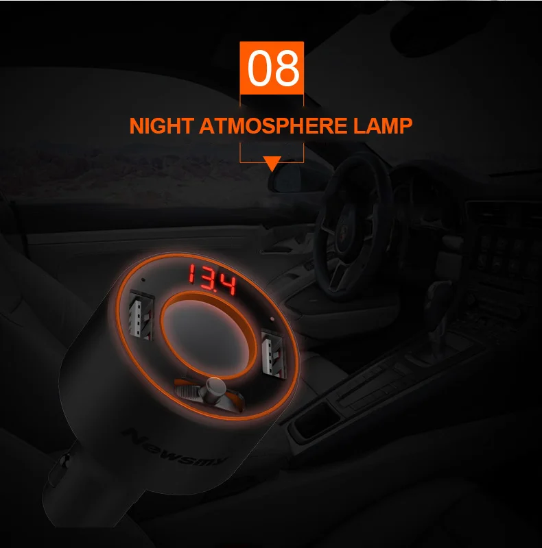 Newsmy C66 Автомобильный MP3 Bluetooth U диск плеер 2 usb порта FM Радио передача телефон говорящая Функция Дисплей напряжения