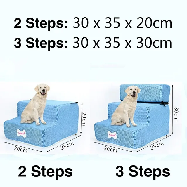 Лестница для питомцев 2/3 лестница для собачьего домика кровать для питомца лестница для щенка кровать для кошки Складная Съемная кровать для питомца лестница для питомца - Цвет: Light blue