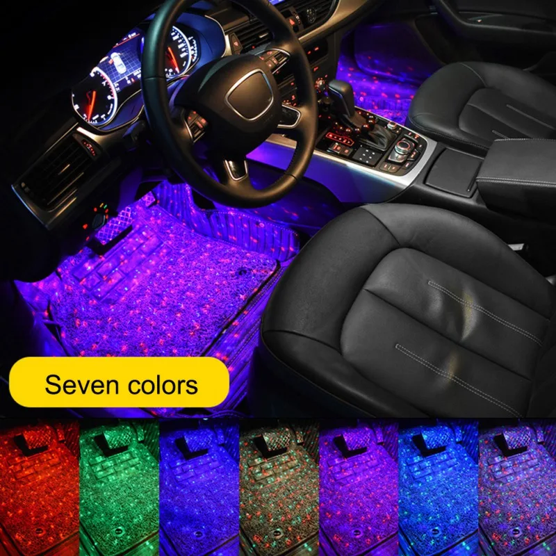 Новая Автомобильная интерьерная атмосферная лампа для ног, RGB красочный музыкальный звук, Ночной светильник, домашний внутренний потолочный декоративный светильник
