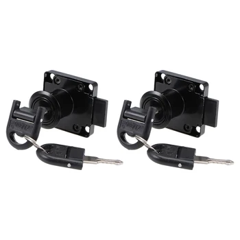 

uxcell Drawer Cabinet Lock 19mm Diameter 22mm Length Cylinder Keyed Different, Zinc Alloy 2pcs