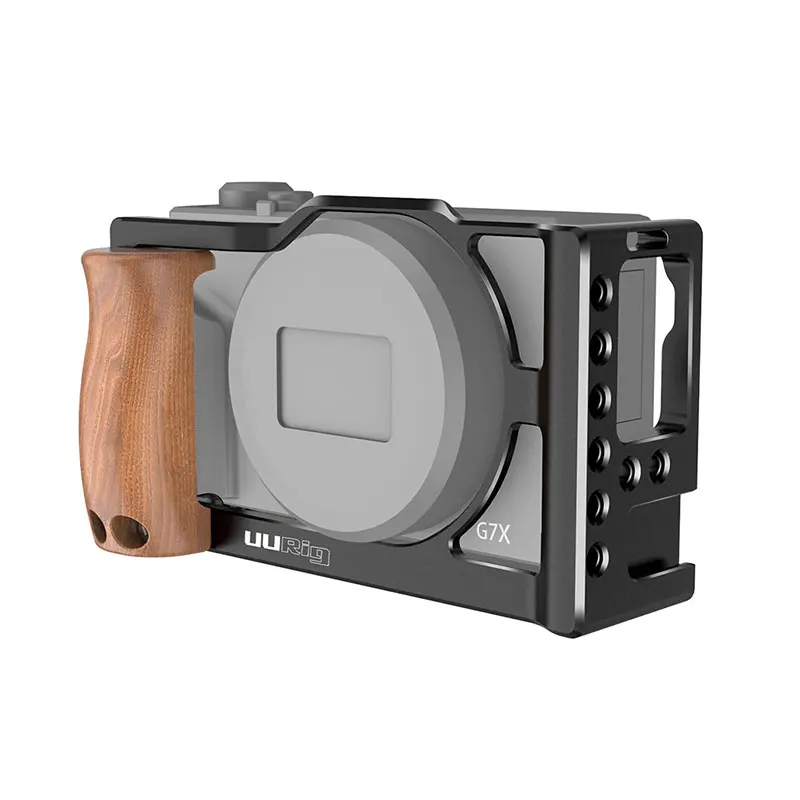 UURig C-G7XMarkIII клетка Rig рамка чехол стабилизатор с деревянной ручкой рукоятка холодная башмак крепление для камеры Canon G7X Mark III