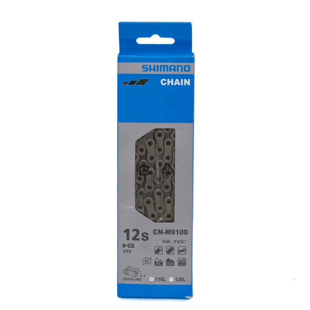 Shimano Xtr Cn M9100 Sil-tec 1x12 2x12 скоростная цепь с быстрой связью 1 пар 116 звеньев - Цвет: CN-M9100 116L Box
