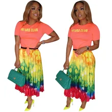 Красивая стильная женская миди юбка Лето Элегантный принт плиссированные женские юбки модная Сексуальная Юбка femme SH1145